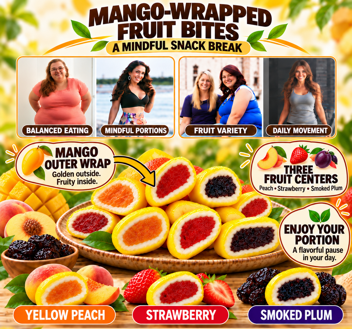 🥭 Mango Hug Fruit Bites 🍓 Three Flavors to Satisfy Your Taste Buds 🍑 All‑Natural With No Additives-8RH7