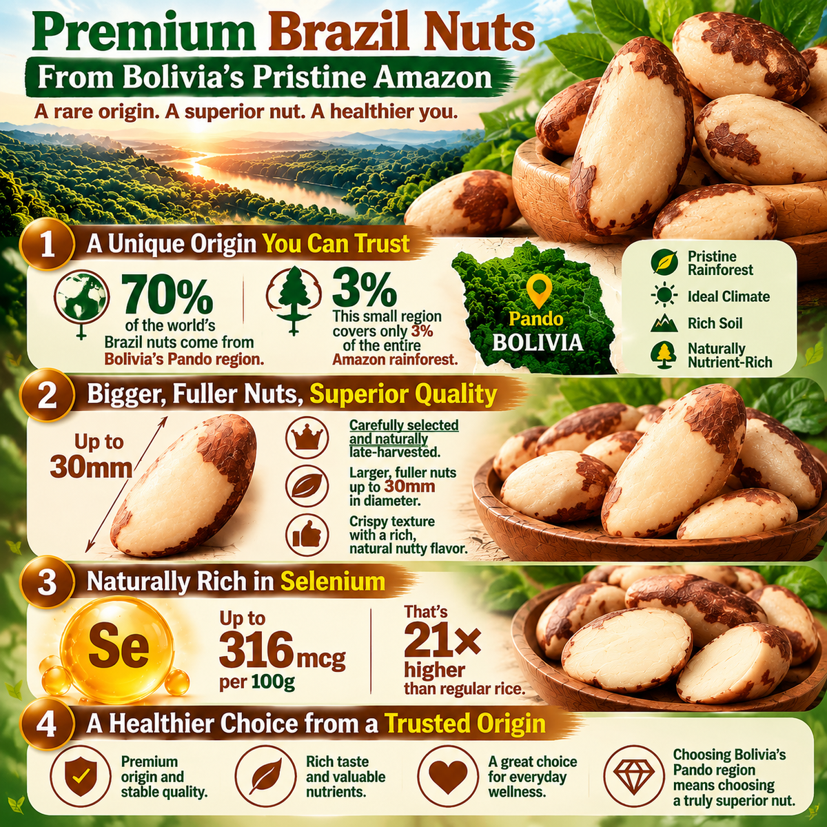 🌿 Premium Amazon Brazil Nuts – Nature’s Selenium Powerhouse, Nutrient-Dense Goodness for Brain & Heart Health-8RH7