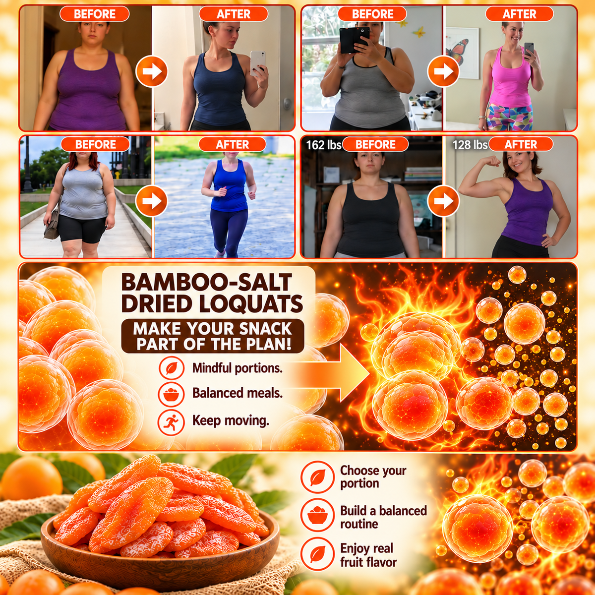 🩸⚠️ Watching Your Blood Sugar & Cholesterol? 🍊🌿 Bamboo Salt Dried Loquat – Rethink Your Daily Snack Choices! 🛒✨-8CR5