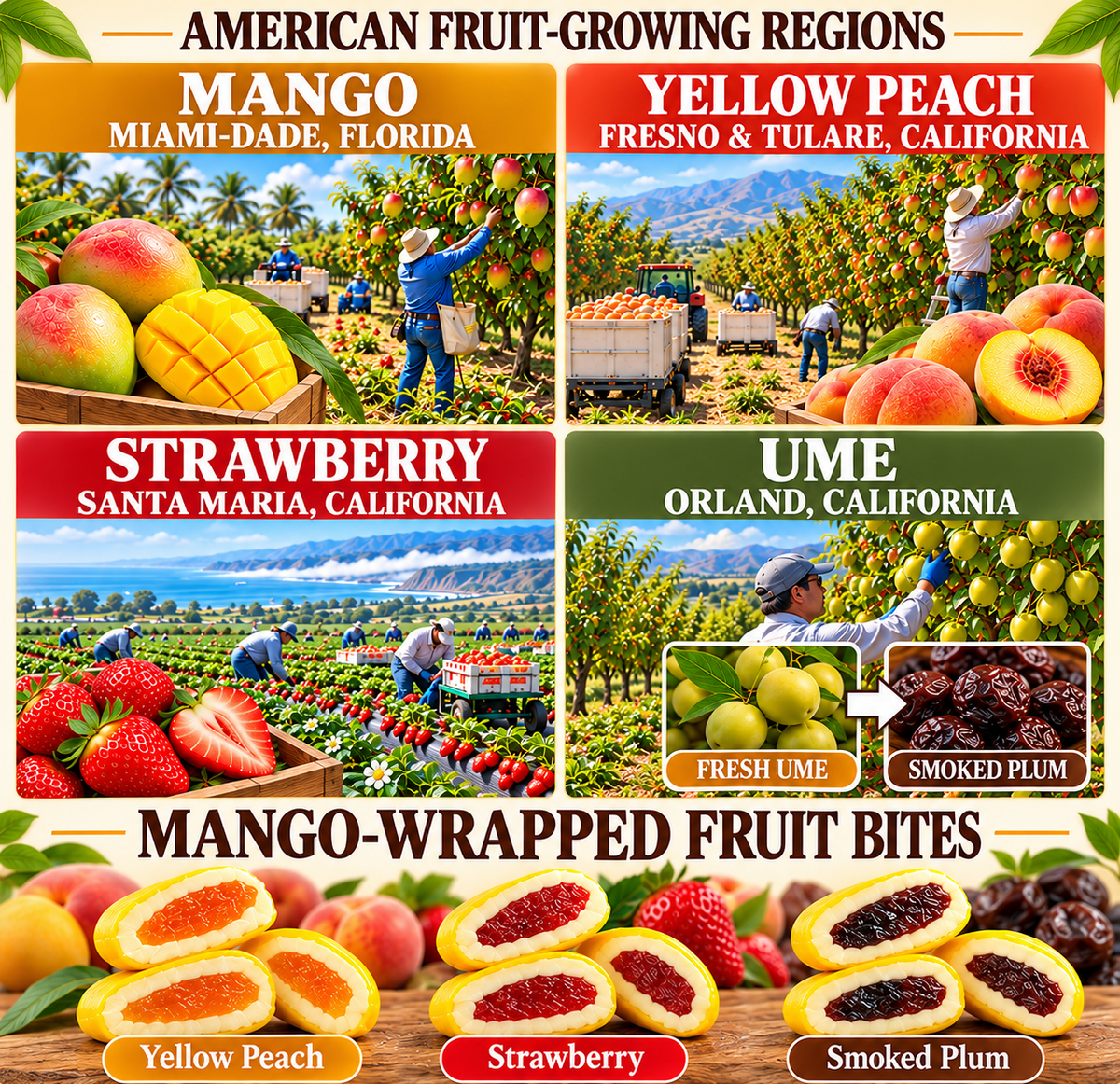 🥭 Mango Hug Fruit Bites 🍓 Three Flavors to Satisfy Your Taste Buds 🍑 All‑Natural With No Additives-8RH7
