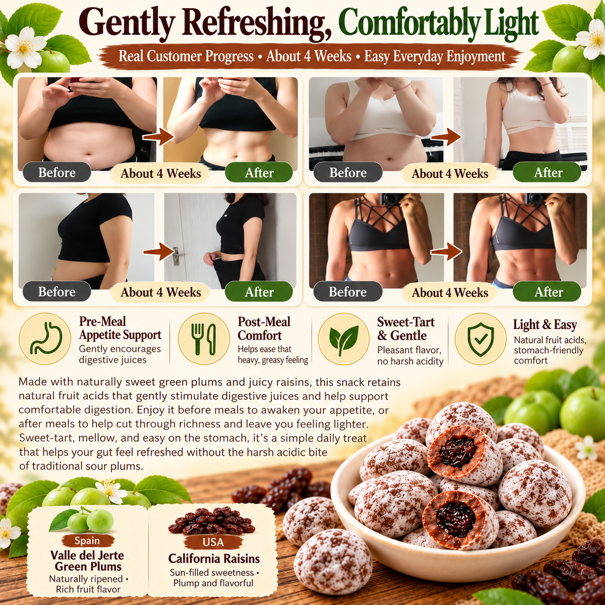 🍏 Sweet Green Plum & Raisin Bites – 💥 Sweet-Tart Crunch, a Juicy Raisin Explosion & Irresistibly Rich Fruit Flavor in Every Bite 🍇🔥
