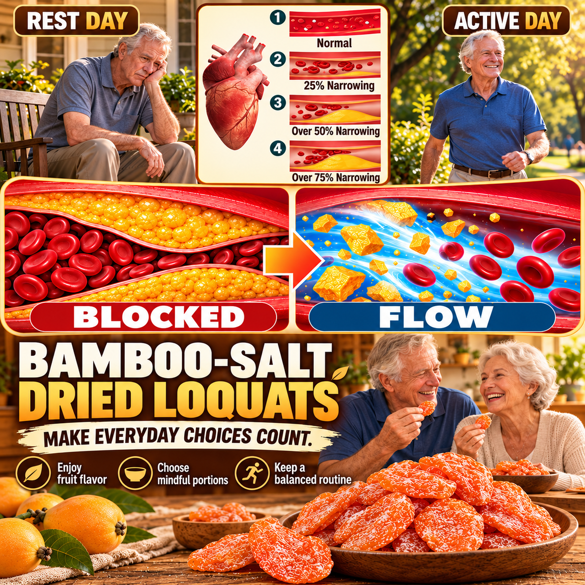 🩸⚠️ Watching Your Blood Sugar & Cholesterol? 🍊🌿 Bamboo Salt Dried Loquat – Rethink Your Daily Snack Choices! 🛒✨-8CR5
