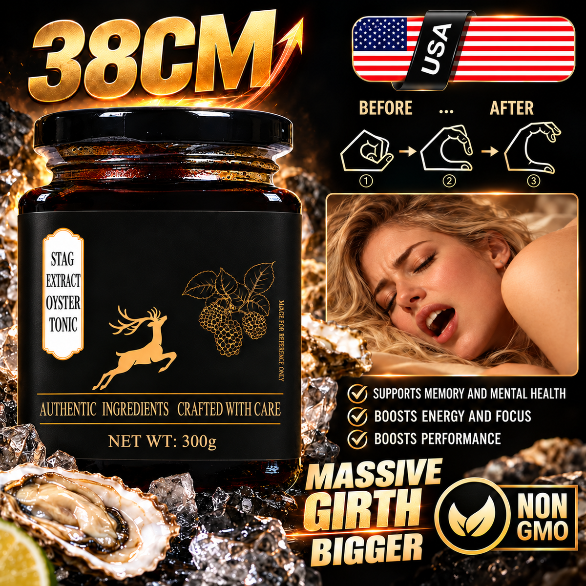 🔥 Stag Extract Oyster Tonic 🔥 Reignite Your Manly Power! ⚡ Boost Vitality, Support Stamina & Confidence-8RH7