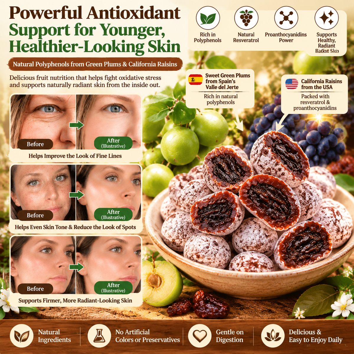 🍏 Sweet Green Plum & Raisin Bites – 💥 Sweet-Tart Crunch, a Juicy Raisin Explosion & Irresistibly Rich Fruit Flavor in Every Bite 🍇🔥