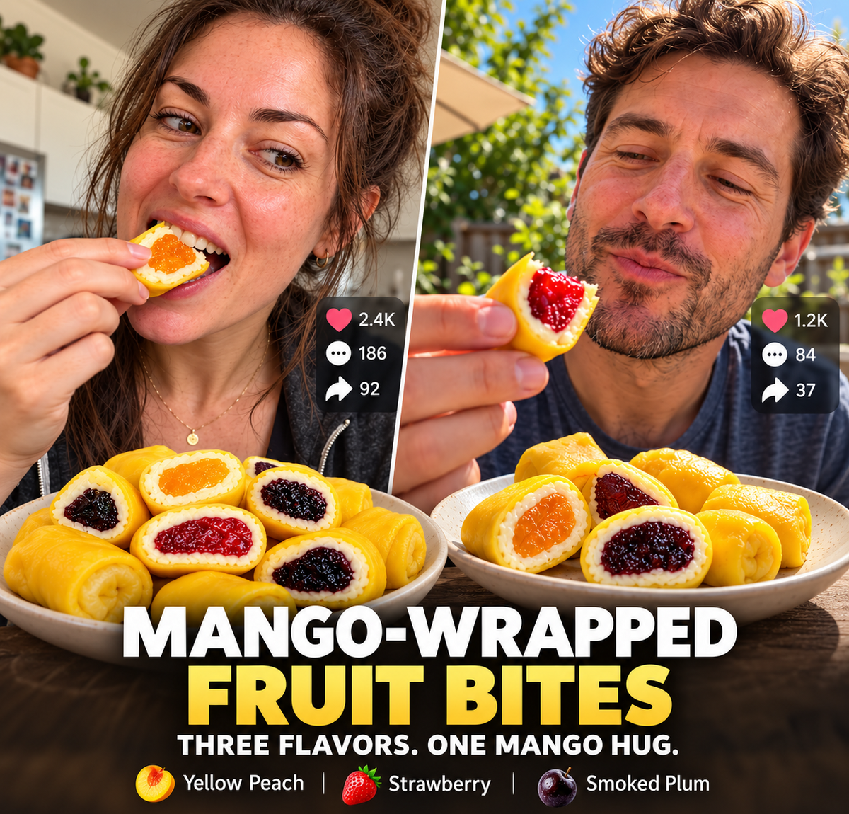 🥭 Mango Hug Fruit Bites 🍓 Three Flavors to Satisfy Your Taste Buds 🍑 All‑Natural With No Additives-8RH7
