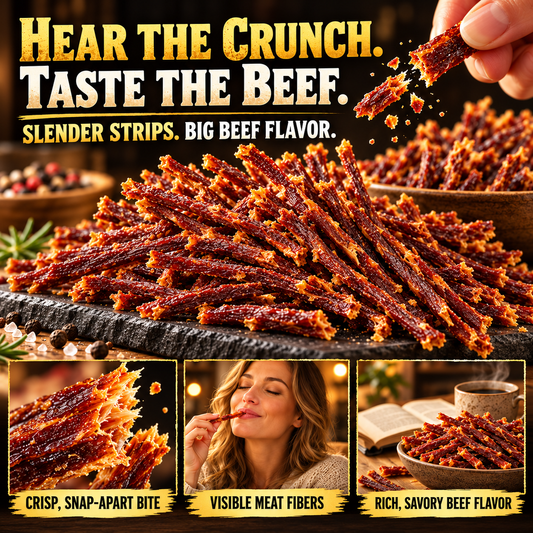 🥩 Angus Beef Crisp Strips ✨ Bold Beef Flavor, Satisfying Crunch,Pure Natural, No Additives-8RH7