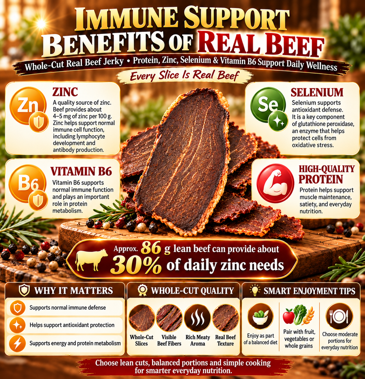 👑 Premium Reserve Beef Jerky — Meaty Whole-Cut Slices, Rich Beef Aroma & Satisfying Chewy Texture in Every Bite 🥩✨-8CR5