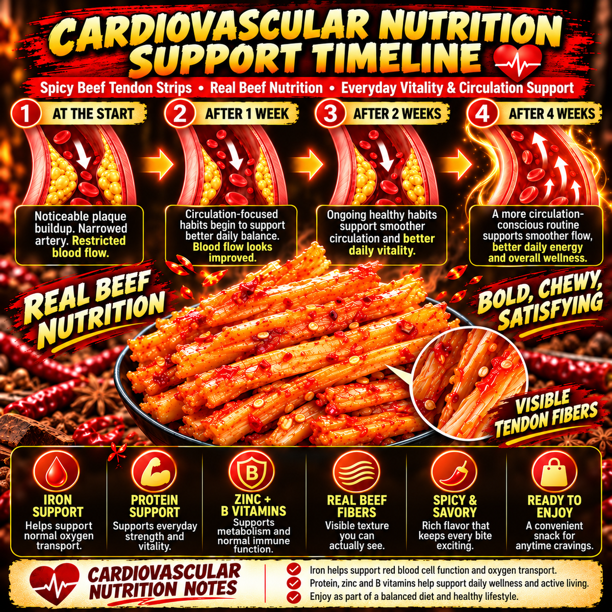 🌶️ Premium Chili-Spiced Beef Backstrap Strips - Bold Chili Heat 🔥 Springy, Satisfyingly Chewy & Packed with Rich-8CR5 Savory Flavor