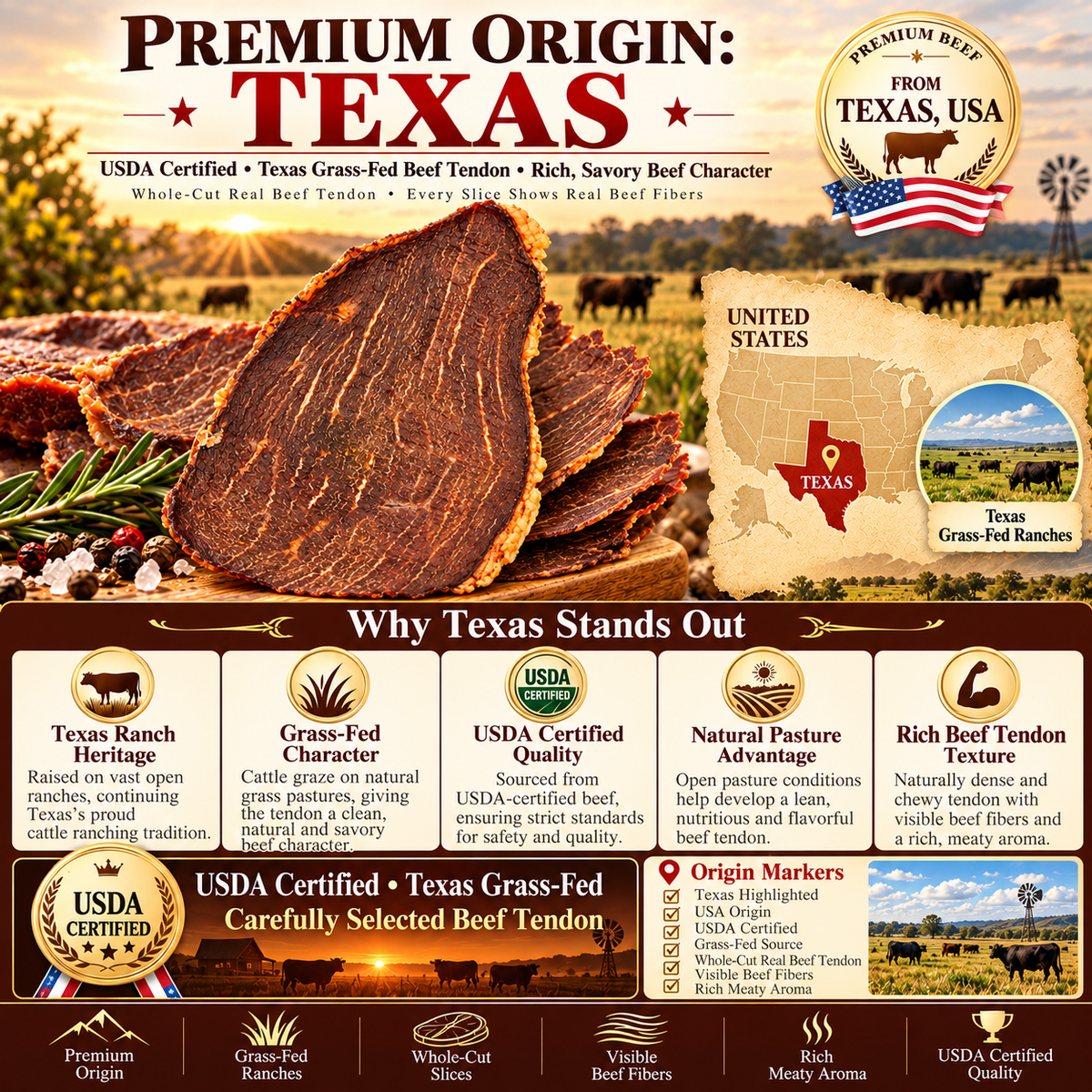 👑 Premium Reserve Beef Jerky — Meaty Whole-Cut Slices, Rich Beef Aroma & Satisfying Chewy Texture in Every Bite 🥩✨-8CR5