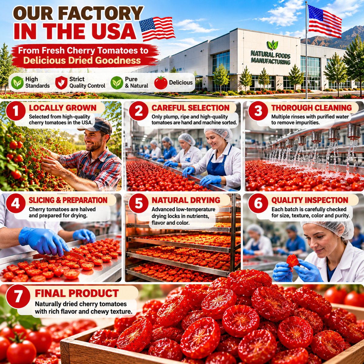 🍅 Gourmet Dried Cherry Tomatoes 🔥 Sweet & Tangy Flavor, Rich Concentrated Tomato Goodness-8RH7