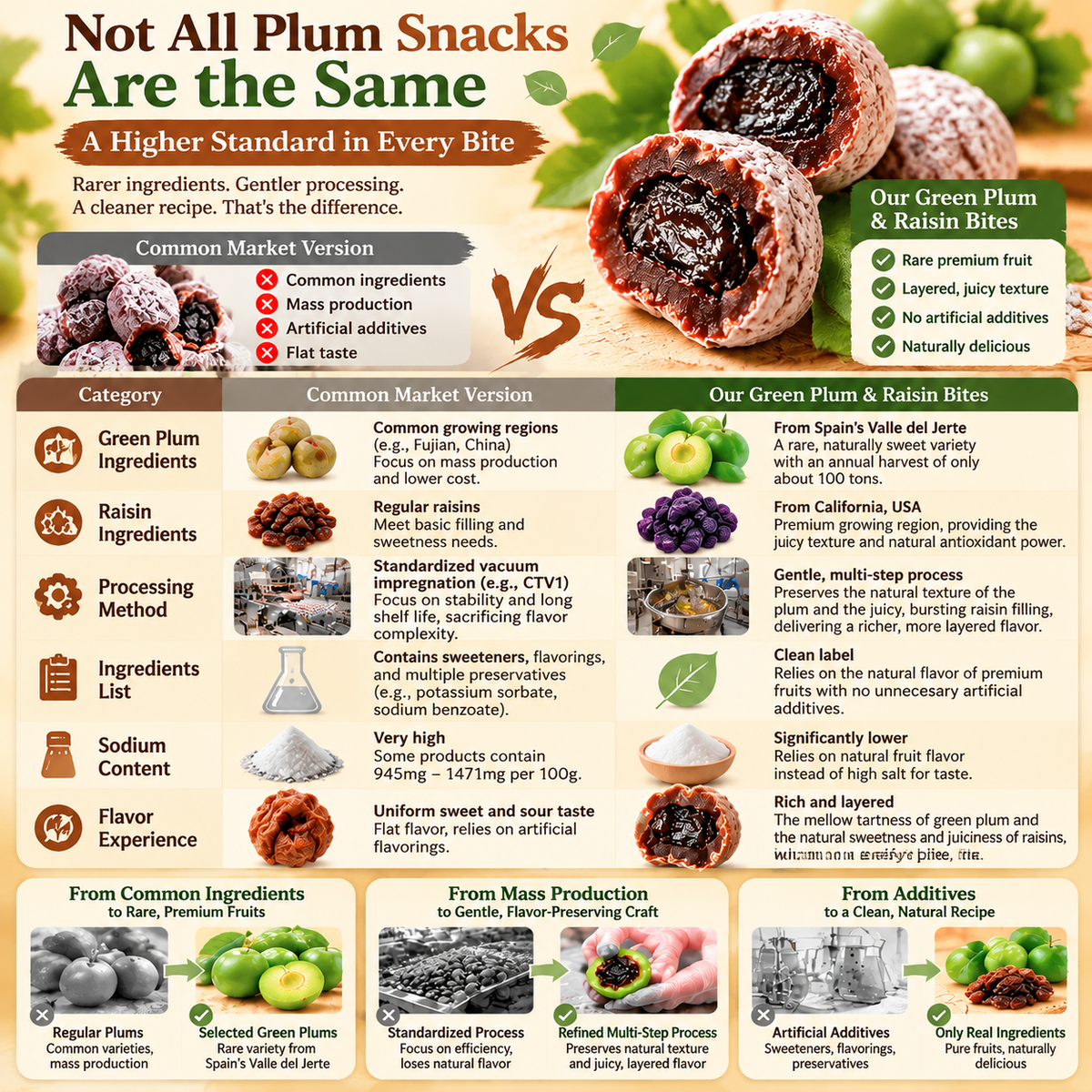 🍏 Sweet Green Plum & Raisin Bites – 💥 Sweet-Tart Crunch, a Juicy Raisin Explosion & Irresistibly Rich Fruit Flavor in Every Bite 🍇🔥