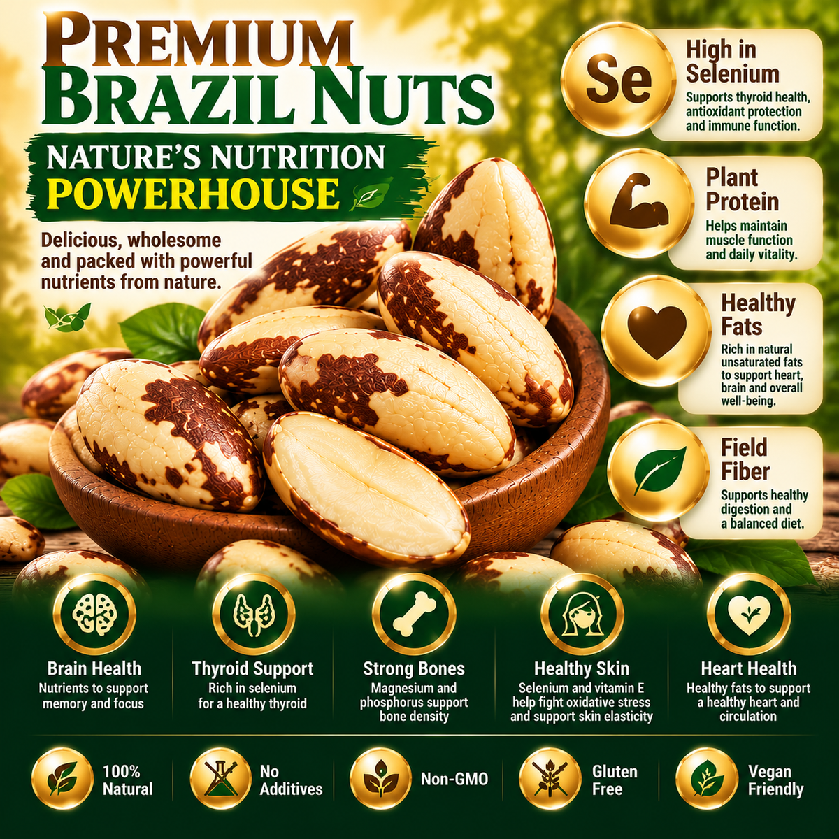 🌿 Premium Amazon Brazil Nuts – Nature’s Selenium Powerhouse, Nutrient-Dense Goodness for Brain & Heart Health-8RH7