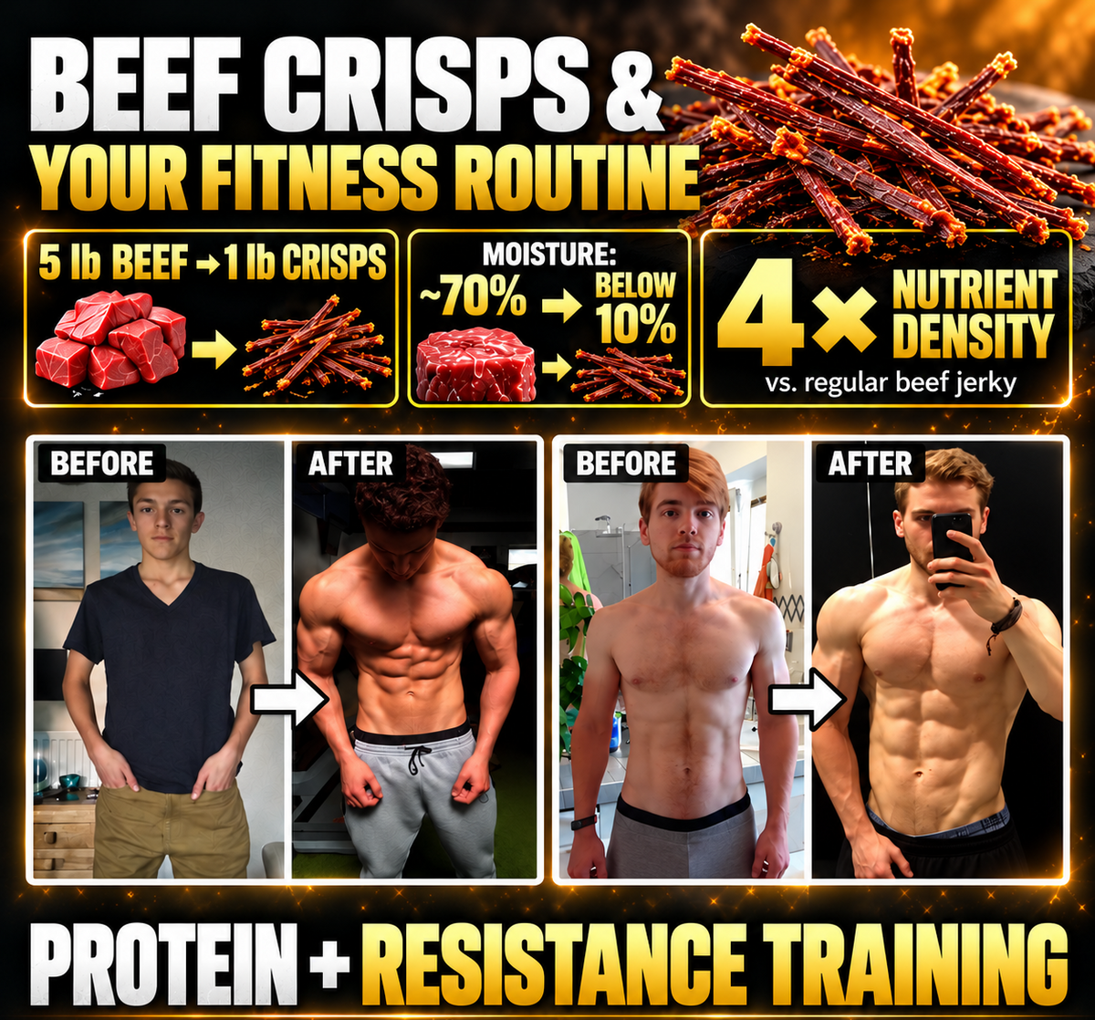 🥩 Angus Beef Crisp Strips ✨ Bold Beef Flavor, Satisfying Crunch,Pure Natural, No Additives-8RH7