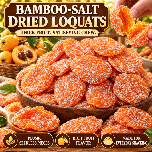 🩸⚠️ Watching Your Blood Sugar & Cholesterol? 🍊🌿 Bamboo Salt Dried Loquat – Rethink Your Daily Snack Choices! 🛒✨-8CR5