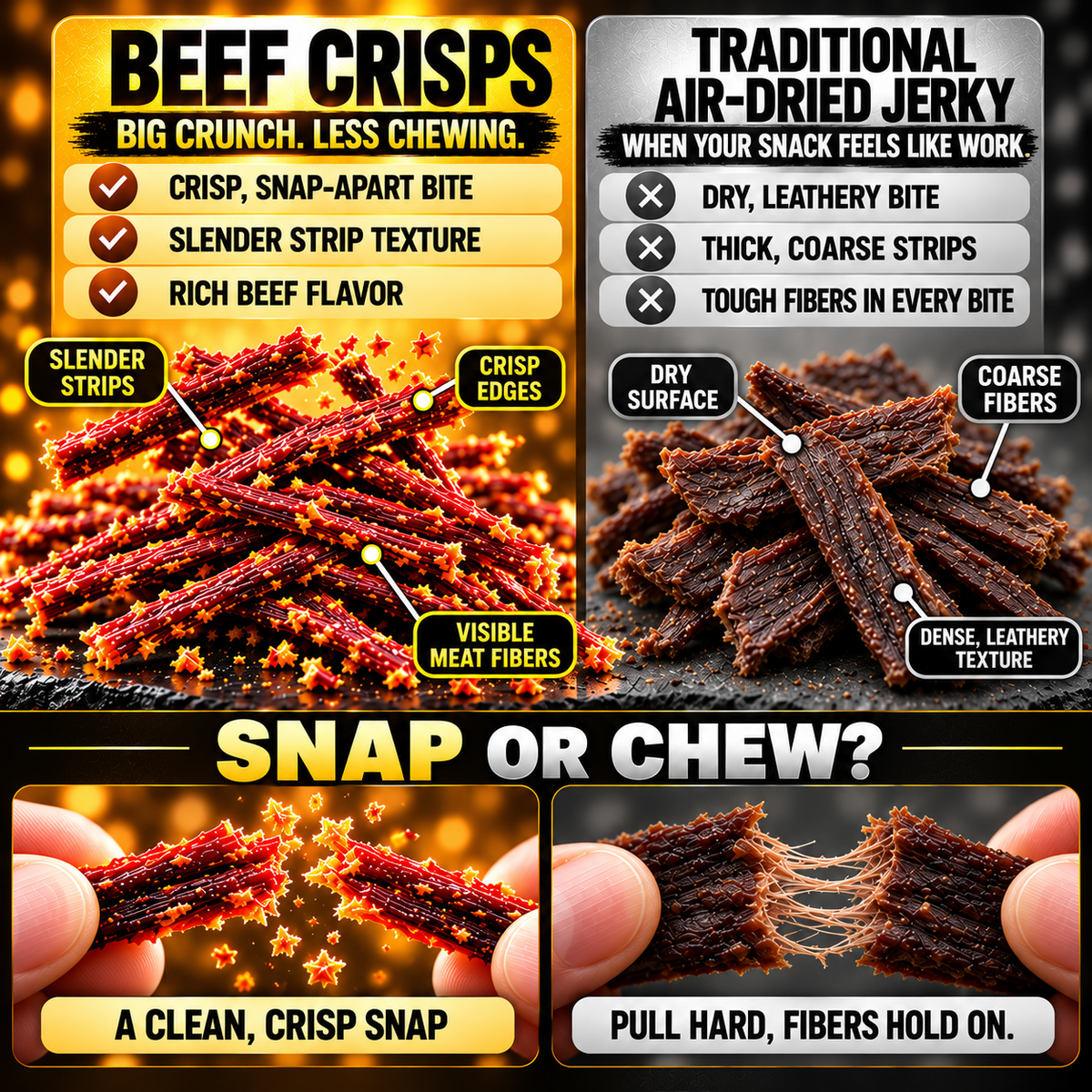🥩 Angus Beef Crisp Strips ✨ Bold Beef Flavor, Satisfying Crunch,Pure Natural, No Additives-8RH7