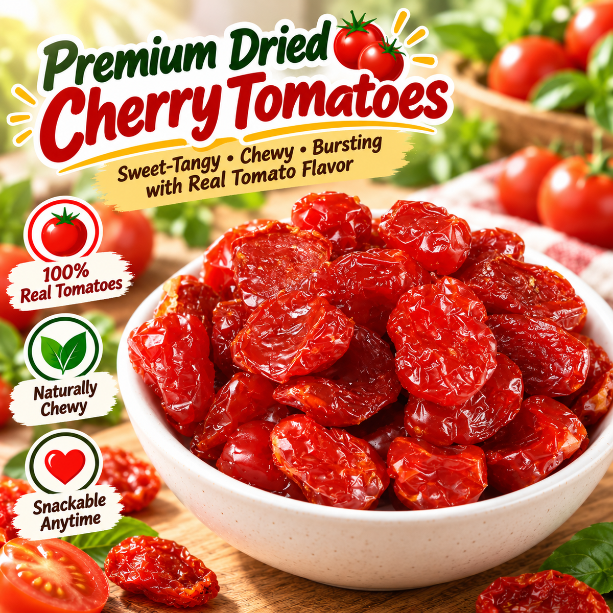 🍅 Gourmet Dried Cherry Tomatoes 🔥 Sweet & Tangy Flavor, Rich Concentrated Tomato Goodness-8RH7