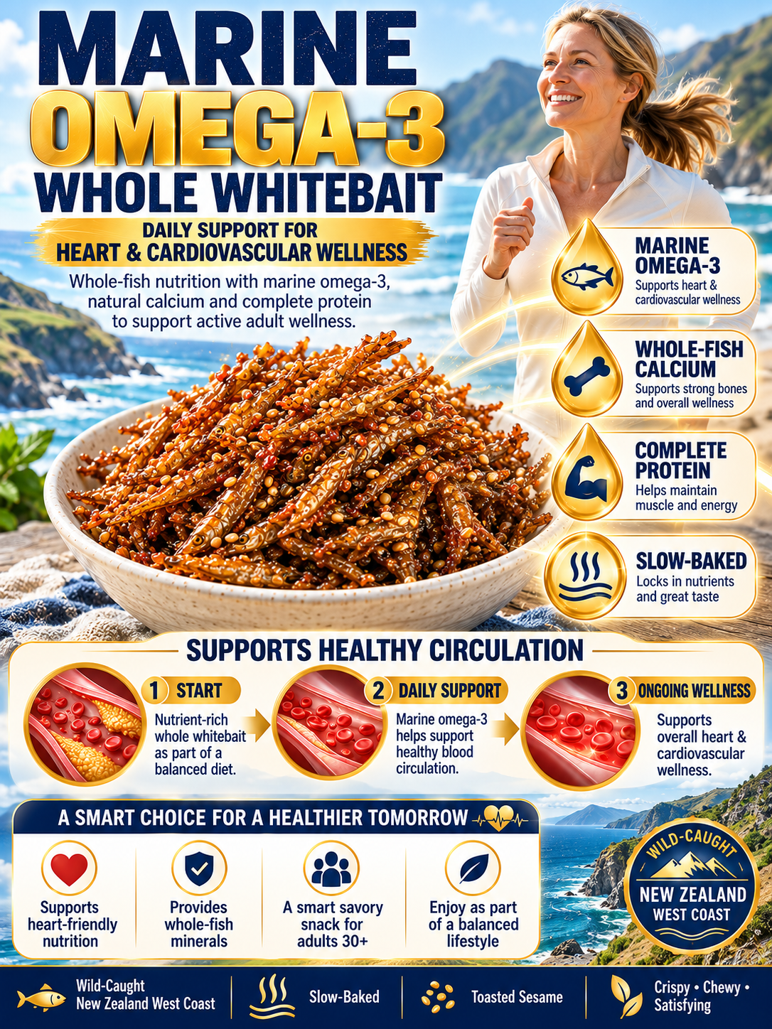 🔥 Limited Seasonal Catch | Spicy-Sweet Whole Whitebait Snacks – Wild-Caught New Zealand Fish, Slow-Baked, Crispy & Protein-Rich-8CR5